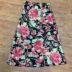 Lauren Ralph Lauren Silk Satin Charmeuse Midi Skirt